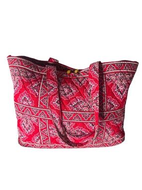 Vera Bradley Red Quilted Paisley Tote